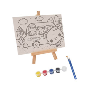 Canvas – Easel with Pigments and Brush 30 x 30 cm