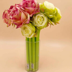 White and Pink Rose Pen