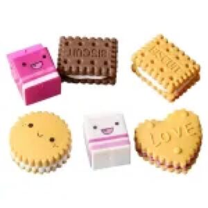 Set Erasers Biscuits and Milk