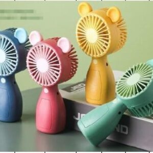 Small electric fan with little ears in 4 colors 5.4*62*13cm.