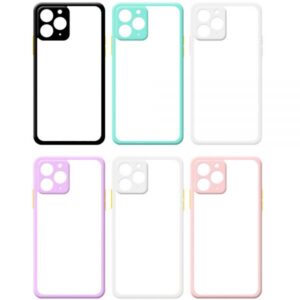 SOFT CLEAR COVER CASE WITH COLOURED EDGES-Compatible with : APPLE iPhone11 Pro (5.8″)