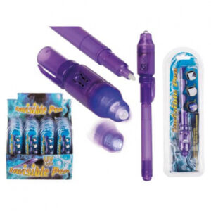 Secret Message Pen with invisible ink & UV-light, on blister card, 24/display