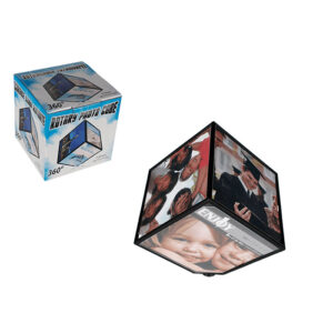 Rotating picture cube for 6 photos 11 x 11 cm, for 1 mignon battery (AA)