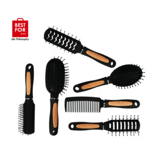 Hairbrush in wooden optic, ca. 18cm