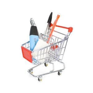 Metal mini shopping trolley, ca. 14 x 14 cm, 2 colours ass.