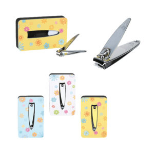 Manicure set in case, Fancy, ca. 8 cm, set of 2 pcs., 3 colours ass.