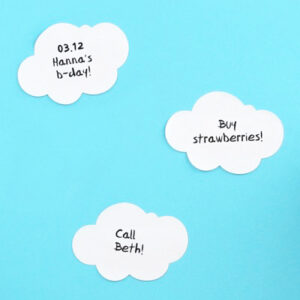 Sticky Notes, Cloud, 3 size ass.,  in polybag with header card