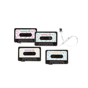 Measuring tape, Music Cassette, L: 1,50m, plastic, 4 ass, 24pcs