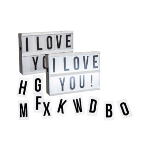 Illuminated plastic display board with 60 letters & symbols, A5 Format, for 4 mignon batteries(AA)