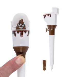 Pen, Poo in toilet, ca. 18, 5 cm, plastic, 12 pcs. per display