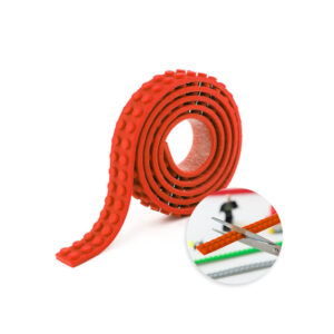 Red, flexible building block tape for sticking, 125 x 1,6 cm