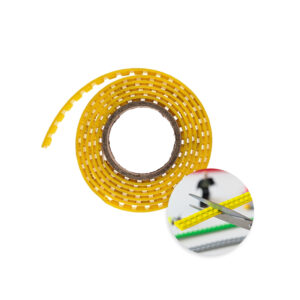 Yellow, flexible building block tape for sticking,  125 x 1.6 cm