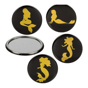 Pocket mirror, Golden Mermaid, ca. 7 cm, 4 ass., 24 pcs. per display