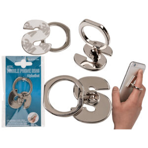 Metal mobile phone ring, Letter S, for sticking