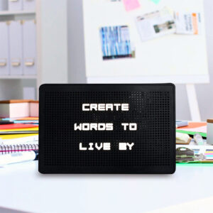 Illuminated letter board with plastic frame & plastic board (incl. 200 letters) ca. 21 x 29 cm, for 3 mignon batteries (AA)