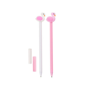 Pen, Flamingo, ca. 18 cm, plastic, 2 colours ass., 36 pcs. per display