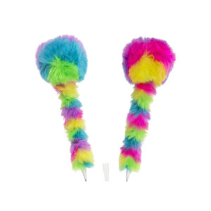 Plush pen, Rainbow Pom Pom, ca 19,5cm