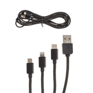 Rapid charge USB cable, for iPhone, Micro USB, Typ C
