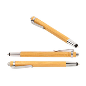 Pen with touchscreen stylus, ca. 15 cm, bamboo