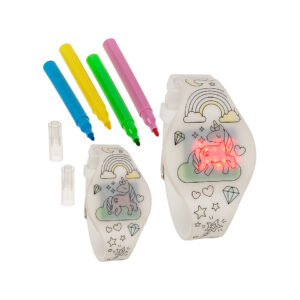 Children watch, unicorn, with 4 pens for painting