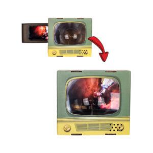 Smartphone magnifying glass, retro television, ca. 20 x 18 cm