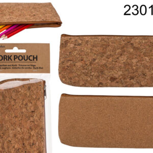 Pouch, cork, ca. 21 x 9 cm