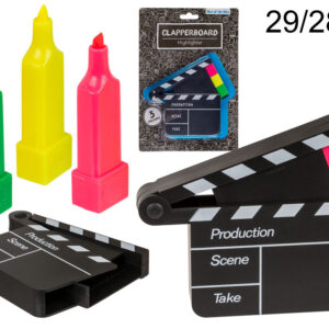 Highlighter, Clapperboard, ca. 11 x 7 cm, plastic, 3 colours