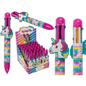 Pen, Unicorn, 6 colours ass. cartridge, ca. 14 cm, plastic, 36 pcs. per display