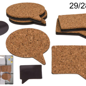 Magnet, Speech bubble, ca. 5 x 4 cm, with cork Set 4pcs