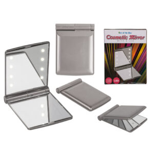 Foldable Cosmetic Mirror with 8 LED, ca. 11 x 8 cm, plastic, incl. batteries,  in gift box