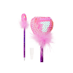 Pen, Sequin Heart, ca. 22 cm