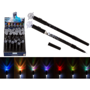 Fineliner Pen with LED Saturn (incl. batteries) ca. 21 cm, plastic, 36/display