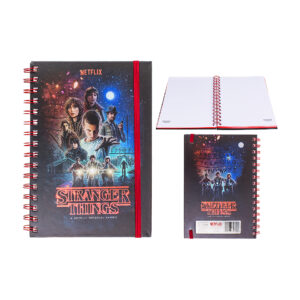 Spiral bound book, Stranger Things, A5 format, with 80 pages ruled