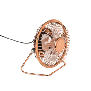 Metal desktop fan, rose gold, ca. 14,5 x 15 cm, with USB cable