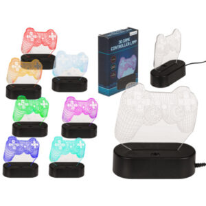 3D-Lamp, Game Controller, with 6 LED, 14,6 cm, plastic material, with USB cable, in giftbox