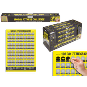 Scratch Poster,100 days of fitness, ca, 42 x 60 cm, in gift box, 12 pcs. per display