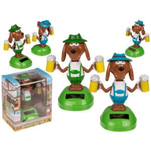 Moveable figurine, Bavarian Beer Dog with solar cell
