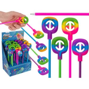 Pen, Fidget Snap Squeeze, ca. 23 cm, 4 ass., made of plastic & silicon, 24 pcs. per display
