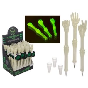 Pen, Hand Gestures, Glow in the dark, approx. 13,5 cm, 3 ass., 36 pcs. per display