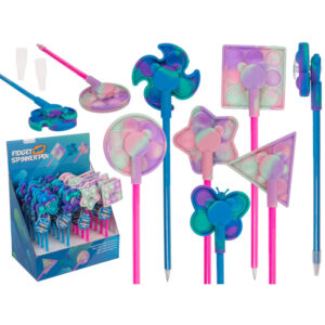 Pen, Fidget Pop Spinner, approx. 24 cm, 6 ass., 24 pcs. per display