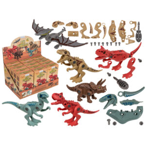 DIY Dinosaur Assembly Kit, STEM Toy, in colour box, 15 pcs. per display