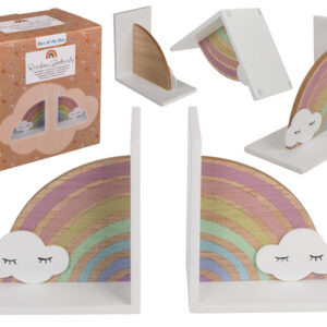 Bookends, Rainbow with cloud, 15,5 x 15,5 x 10 cm, set of 2 in gift box