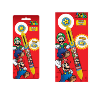 Multicolour pen, Super Mario, on card