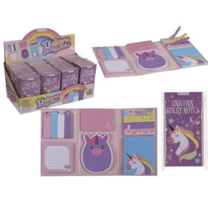 Sticky notes, Unicorn, 6 different sizes/designs per set, 36 pcs. per display