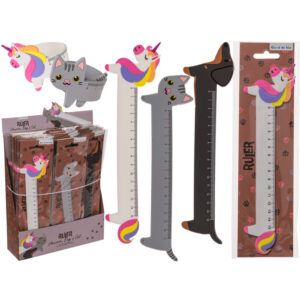 Ruler, approx. 22,9 x 2,3 cm, rubber, 3 ass., 48 pcs. per display