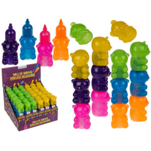 Highlighter, Bear, approx. 11,5 cm, plastic, set of 2, 36 pcs. per display