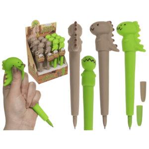 Squeeze Pen, Dinosaur, approx.19  cm, 2 ass., 12 pcs. per display