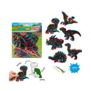 Hey Dino Doodle Hanging
Decorations To Scratch &
Colour, Set Of 6