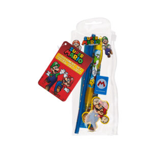 Stationery Bag, Super Mario Characters, Set of ruler, pen,pencil, eraser and sharpener