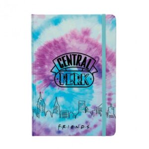 A5 hardcover notebook with lines and elastic closure Friends Purple Tie Dye